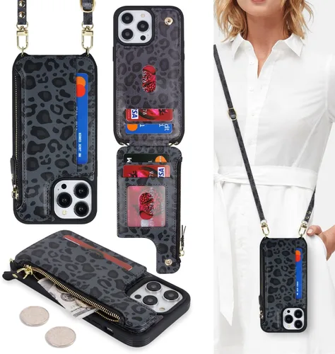 Vista 22 de Cavor Funda para iPhone 14 Pro Max con Tarjetero, Funda Cartera para iPhone 14 Pro Max para Mujeres y Hombres, Soporte de Tarjetas de Crédito