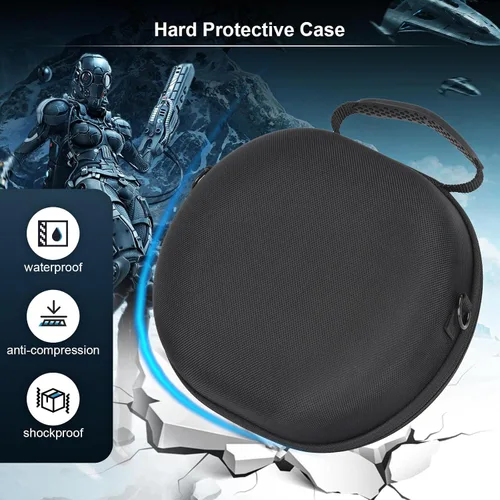 Vista 5 de HUIJUTCHEN Hard Carrying Case for MetaOculus Quest 3 VR Gaming Headset & Touch Controllers, Waterproof Portable Travel Storage Bag with Shoulder