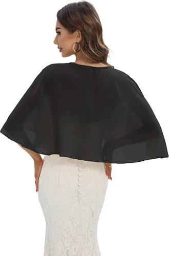 Vista 5 de Heartgown Capelets para mujer chal de gasa y envolturas para vestido de noche capa de boda