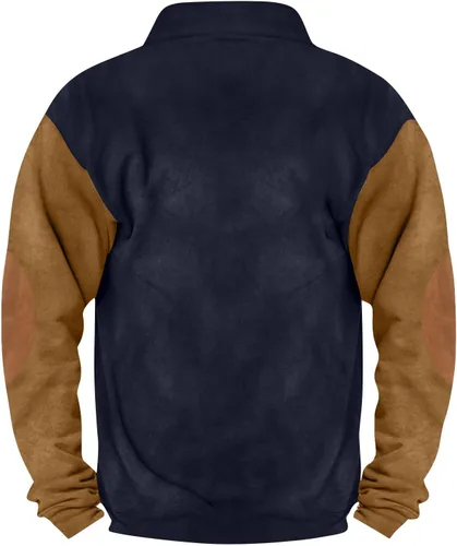 Vista 2 de Camisas de manga larga para hombre, de manga larga, cuello alto, con botones, sudadera casual