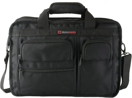 Vista 6 de Alpine Swiss Conrad Messenger Bag Maletín para portátil de 15,6 pulgadas con funda para tableta
