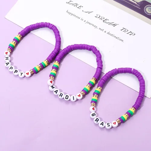Vista 28 de Surfer Heishi - Pulseras apilables para mujer, apilables, de vinilo arcoíris, disco de arcilla, pulseras elásticas para la amistad, joyería bohemia