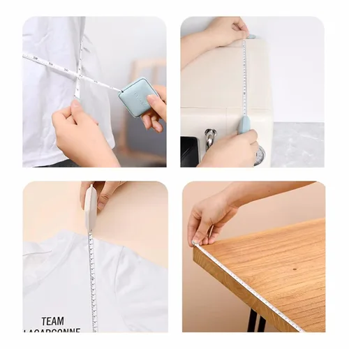 Vista 2 de Cinta métrica suave para el cuerpo, 59.1 in, 60 pulgadas, cinta métrica de doble escala, cinta métrica retráctil para medición corporal, costura