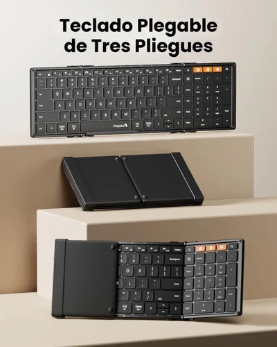 Vista 2 de ProtoArc XK01 Plus Teclado plegable retroiluminado, 105 teclas de tamaño Negro