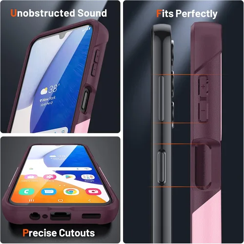 Vista 7 de Asuwish Funda protectora para Samsung Galaxy A14 5G con protector de pantalla de vidrio templado y accesorios de celda, protección de doble capa