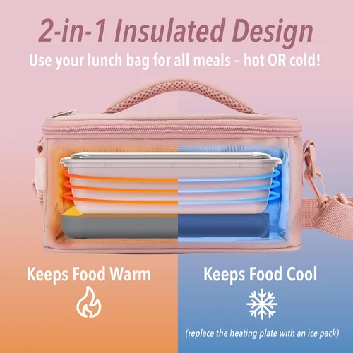 Vista 5 de Bentgo Heat - Bolsa de Almuerzo Eléctrica y Calentador de Alimentos para Recalentar Comidas en el Coche, en el Trabajo y Más - Caja de Almuerzo