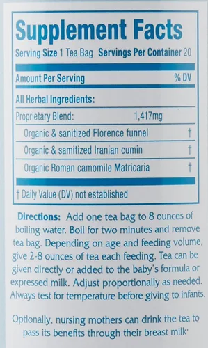 Vista 2 de Secrets of Tea Baby Colic Babies' Magic Tea – Orgánico, Natural, Seguro – Alivio calmante y calmante para el reflujo ácido del bebé, gases, cólicos