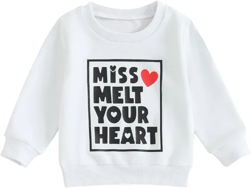 Vista 112 de Sudadera con cuello redondo para el día de San Valentín para bebé, niña, niño, para el día de San Valentín