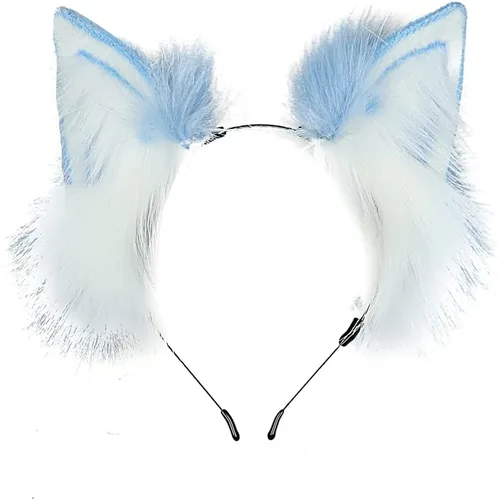 Vista 12 de VIGVAN Diademas de animales Cosplay orejas Fox Punk Cross 3c negro