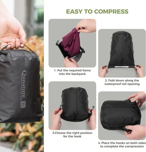 Vista 6 de Bolso de la horquilla de la bici, sistema ultraligero impermeable del rollo para Bikepacking Negro