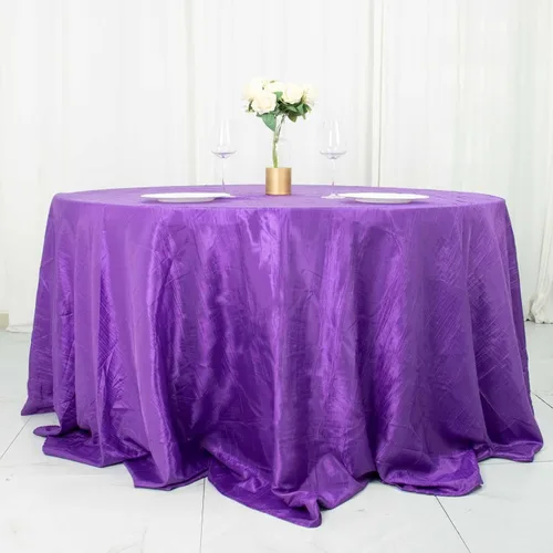 Vista 10 de Tableclothsfactory Mantel rectangular de tafetán arrugado de acordeón azul polvoriento, de 60 x 102 pulgadas, perfecto para ceremonias de boda