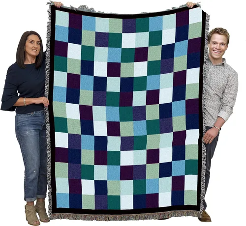 Vista 15 de Pure Country Weavers Manta de edredón – Nueve parches de flores – Patrones de regalo de jardín con hojas florales de regazo cuadrado tejido