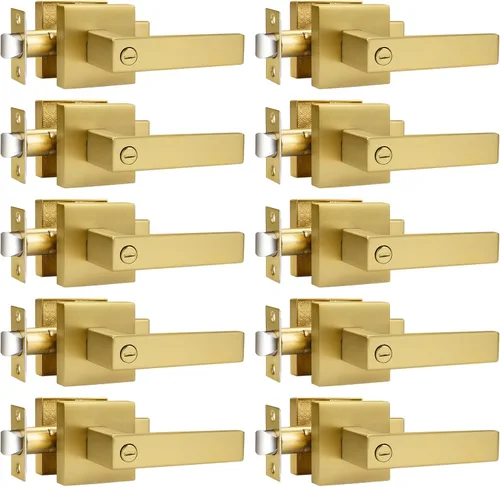 Vista 17 de Probrico Palanca de Puerta de Cama y Baño Negro Mate Servicio Pesado Manija de Puerta de Privacidad, Cerradura de Puerta Sin Llave Interior Baño