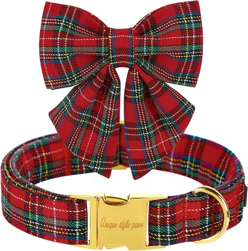 Vista 80 de Unique style paws - Collar para perros con corbatín, collar ajustable para perros y gatos, pequeño, mediano y grande