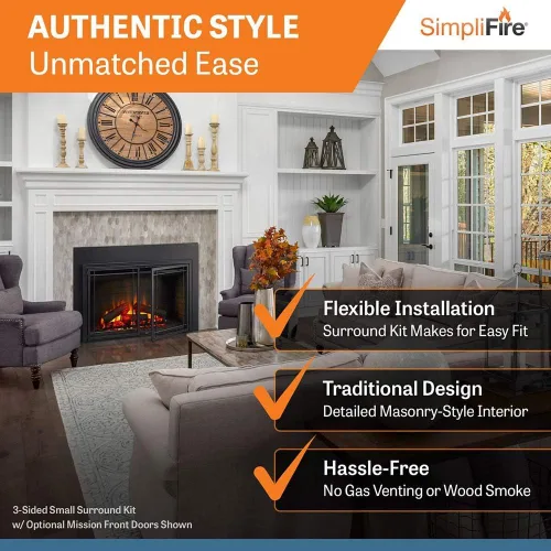 Vista 3 de SimpliFire Chimenea eléctrica incorporada de 25 pulgadas (SF-INS25)