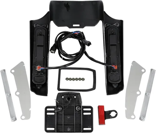 Vista 8 de TCMT Respaldo trasero con kit de luces LED para frenos, marcha atrás y señales de giro para Harley Touring Road King, Road Glide, Street Glide