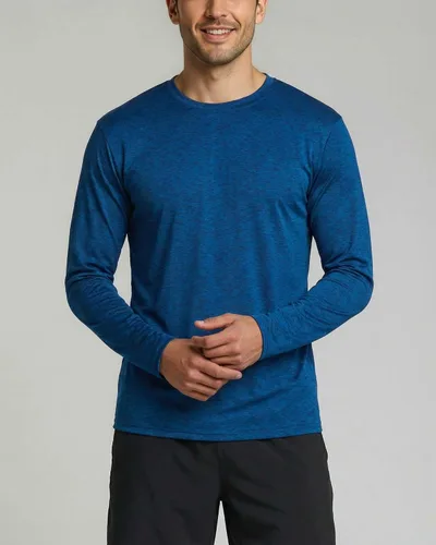 Vista 49 de Real Essentials Paquete de 4 unidades: camiseta de manga larga para hombre Dry Fit, disipa la humedad, protección solar FPU 50+ contra rayos