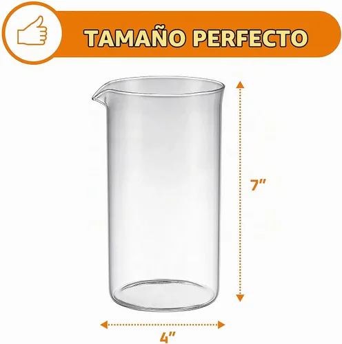 Vista 4 de bruntmor universal Sustitución Vaso de calor & Resistente a golpes borosilicato Jarra de vidrio de repuesto para French Press Cafetera eléctrica