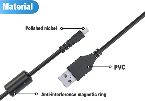 Vista 4 de Ancable Cable USB UC-E6, cable USB Mini-B universal de transferencia de datos para cámara digital de 3 pies, cable de carga compatible con cámara