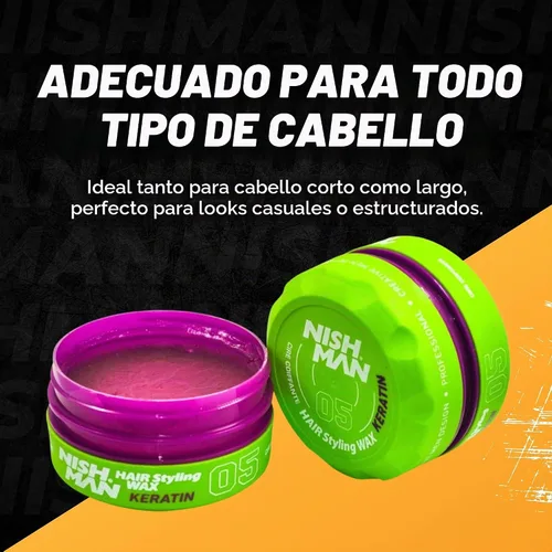 Vista 4 de Nishman Cera Peinado 5.1 fl oz Queratina 05