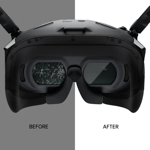 Vista 2 de Combo de acolchado de espuma y película de vidrio templado para DJI Goggles N3 – Almohadilla ocular a prueba de polvo y protector de pantalla HD