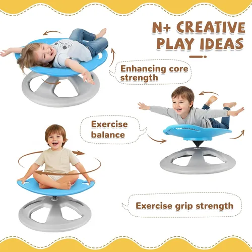 Vista 3 de Zhenx Silla giratoria para niños autistas con asas, asiento giratorio sensorial de capacidad de 220 libras, juguete sensorial para adolescentes
