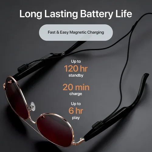 Vista 10 de XR Loud™ Lentes de sol de aviador Bluetooth para hombres y mujeres, lentes de audio inteligentes polarizados UV400 con altavoces de oreja abierta