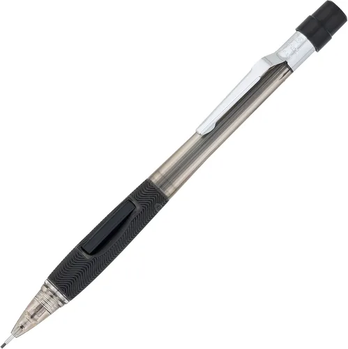 Vista 2 de Pentel Quicker Clicker - Portaminas (0.035 in), barril negro transparente, caja de 12 (PD349TA)