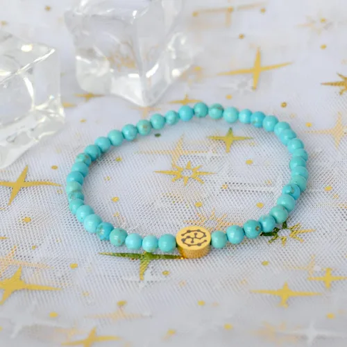 Vista 4 de Pulsera de constelación con signo de estrella de energía de 0.157 in con dije chapado en oro de 18 quilates para mujer