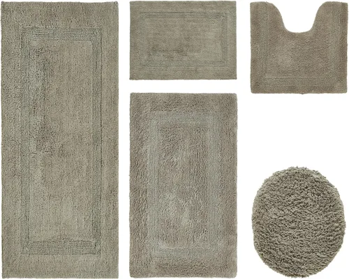 Vista 65 de Better Trends - Juego de 2 alfombras de baño 100% algodón, extra suaves, con borlas, de 17" x 24", alfombra de baño superabsorbente y reversible