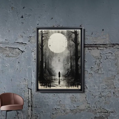 Vista 2 de Framed Canvas Wall Art, Moon Phases Canvas Prints, Minimalist Modern Home, Artwork Boho Decoration for Living Room, Bedroom, Canvas Wall Art, Decor