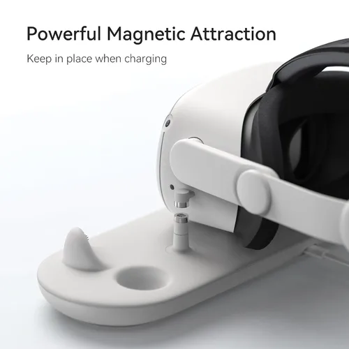Vista 6 de KIWI design Base de carga RGB para Meta Oculus Quest 2, estación de carga de marca compartida Meta oficialmente toca simultáneamente