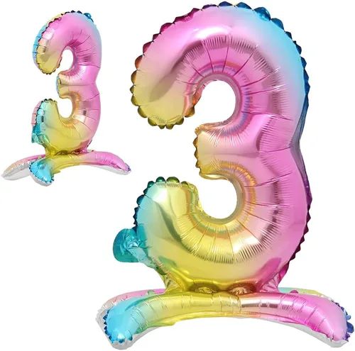 Vista 7 de Globos de helio de 40 pulgadas con degradado arcoíris de pie, colorido, tamaño grande, globos de helio para fiesta de cumpleaños, decoración