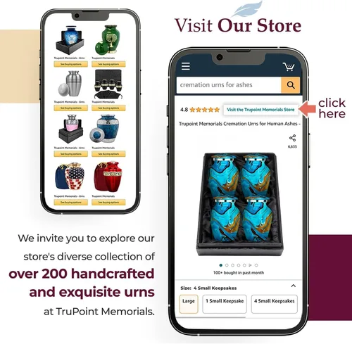 Vista 6 de Trupoint Memorials Urnas pequeñas para recuerdo de cenizas humanas, camuflaje y cazadores, mini urna decorativa de cremación para hombres y mujeres