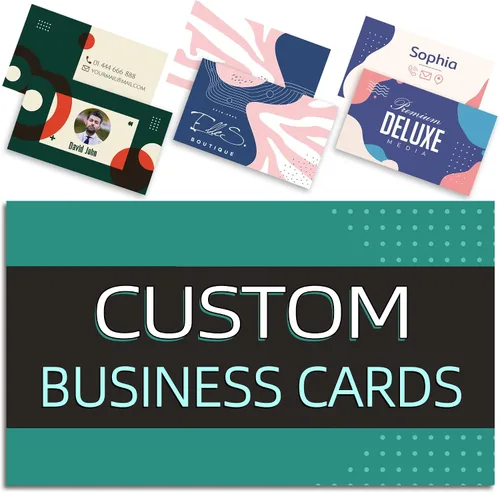 Vista 19 de Tarjetas de visita personalizadas con tu logo, personalizables 100 piezas de impresión de doble cara, personalizadas para pequeñas tarjetas de 300
