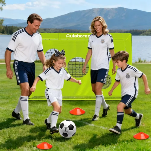 Vista 8 de Portería de fútbol, 4x3 pies. Juego de porterías de fútbol para niños para el patio trasero, portería de fútbol emergente portátil con red