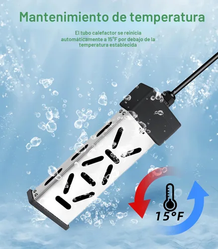 Vista 4 de Calentador de agua de inmersión portátil de 1800 W 120 V, calentador eléctrico para cubos, bañeras y mini piscinas, diseño sumergible