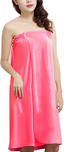 Vista 5 de FakeFace Vestido de toalla de tubo, para mujeres, adolescentes, niñas, spa, ducha, baño, toalla de baño, toalla de baño, cubierta envolvente