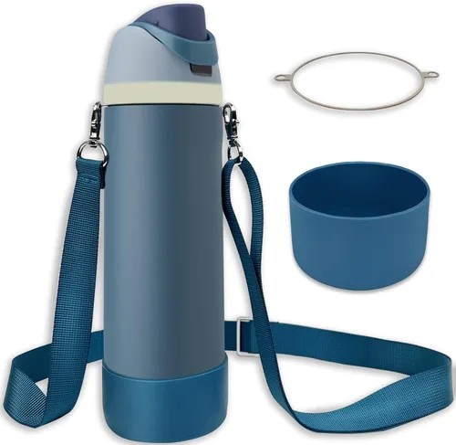 Vista 11 de Silicone Boot Set for Owala Water Bottle 24 oz, 32 oz, 40 oz - Includes Non-Slip Sleeve, Shoulder Strap & Handle Strap, Perfect Owala Accessories