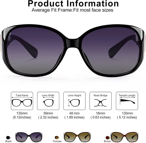 Vista 4 de EYEGUARD Gafas de sol polarizadas para mujer estilo retro vintage protección UV400