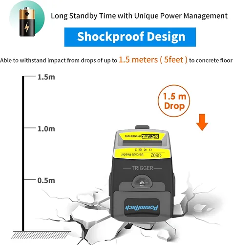 Vista 4 de Guante escáner de código de barras 2D GS02 portátil Zebra SE4107 lector IP65 táctil escáner NFC soporte multiidioma para almacén, sistema de gestión