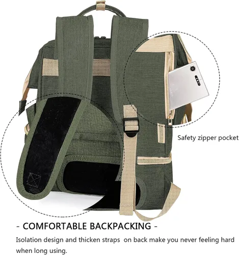 Vista 6 de Mochila para extractor de leche, bolsa enfriadora y resistente a la humedad, doble capa para madre, mochila de trabajo al aire libre con puerto