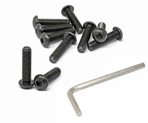 Vista 78 de iexcell 100 piezas de rosca M2.0.197 x 0.157 in paso de 0.018 in de acero aleado 10.9 grado hexagonal cabeza botón cabeza tornillo tornillo kit