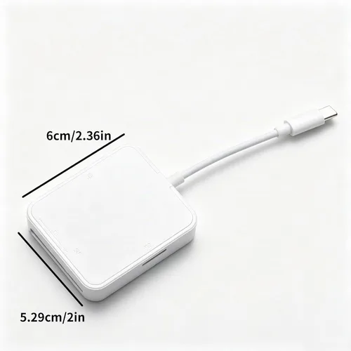 Vista 2 de Tipo C Plug ABS 4 en 1 adaptador de lector de tarjetas de medios inteligentes para M2/SD/XD/SM