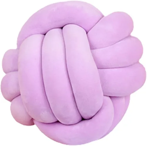 Vista 15 de Almohada de nudo de bola redonda, cojines de almohada de felpa para decoración de habitación de niños, juguete calmante para aliviar el estrés Rosa