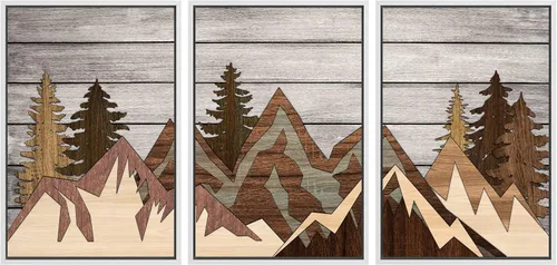 Vista 126 de SIGNWIN Lienzo enmarcado para pared, juego de arte de collage de hojas transparentes en blanco y negro, ilustraciones de naturaleza silvestre, arte