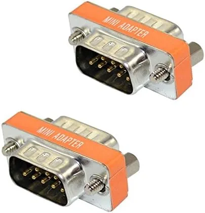 Vista 3 de GuangMaoBo Cambiador de género Null Modem DB9 Macho a Macho Adaptador Conector Conector Cross RS232 Slimline Data Transfer (2 Pack)