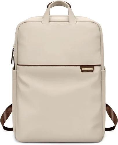 Vista 4 de Mochila delgada para laptop para mujer, mochila ligera para viajes de negocios para mujeres y hombres, Albaricoque, 14 pulg., Moderno