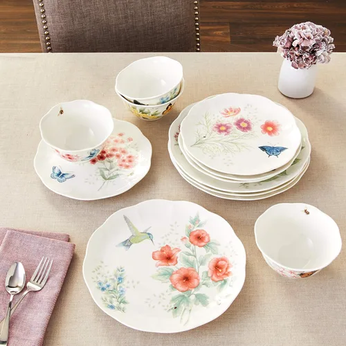 Vista 11 de Lenox 883319 Butterfly Meadow Flutter - Juego de vajilla de 12 piezas, multicolor