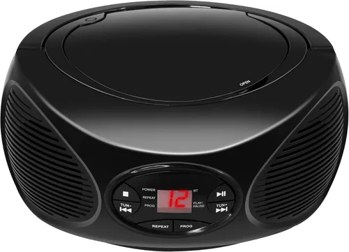 Vista 3 de GPX Bluetooth CD Boombox con radio FM, altavoz estéreo portátil